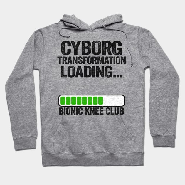 Bionic Knee Club Cyborg Transformation Loading Knee Surgery Hoodie by Kuehni